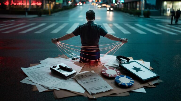 Illustration of commitment bias unconsciously shaping decision-making